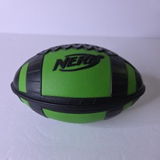 NERF Football All Weather Blitz Hasbro Rubber Grip 9" Green and Black Foam 2005