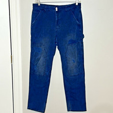 Anthropologie Pilcro The Wanderer Pant 32T Blue Utility Ripped Relaxed