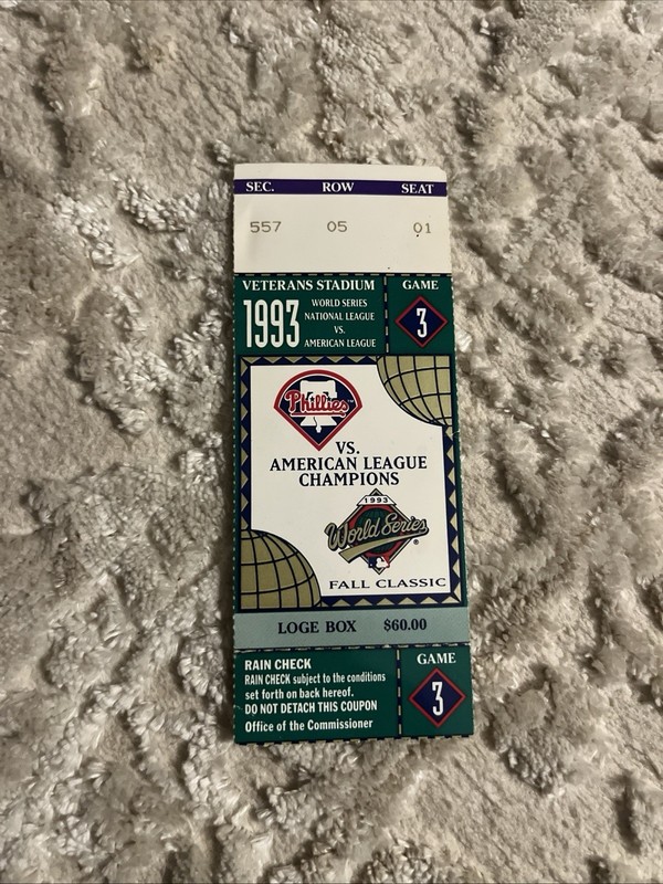 Phillies Ticket 1993