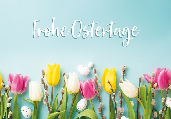 Ostern Unverpackte GlüCkwunschkarte Mit Umschlag Tulpen Eier Frohe Ostertag-image