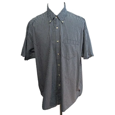 Wrangler Chemise Manche Courte Bleu Marine Petits Carreaux 2XL Une Poche - Photo 1/4