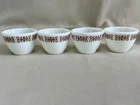 Lot of 4 PYREX Corning Copper Filigree Tableware Milk Glass Custard Cups #714 32
