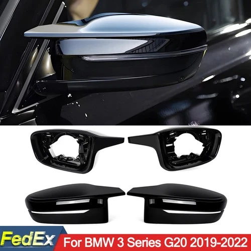 Fits BMW G20 330i M340i 2019-2022 M5 Style Gloss Black Mirror Cover Cap Housing