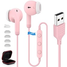 USB Headphones with Microphone for PC 7.5Ft Cable, USB A Headset for Computer...