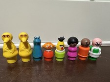 Vtg Fisher Price Little People Sesame Street 8 Figure Lot Bert, Ernie, Big Bird