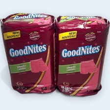 Goodnites Sleep Shorts Pink L-XL 11 Count Plastic Backed Diaper Vintage Lot Of 2