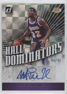 2019 Panini Donruss Hall Dominator Signatures 46/99 Magic Johnson Auto HOF a8r