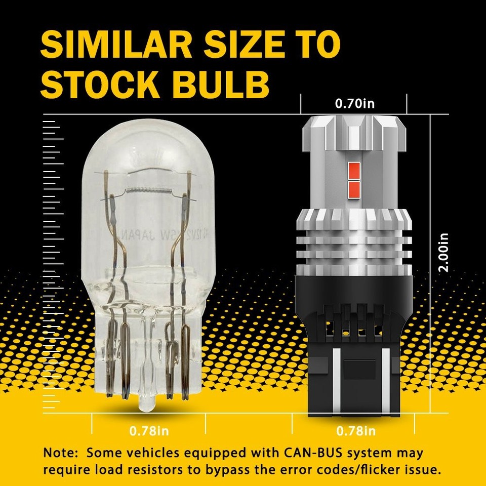 AUXITO 7443 7444 Red LED Bulb Brake Tail Stop Parking Light 7440 T20 Bright Lamp - Foto 7