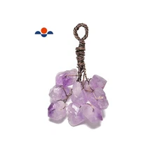 Copper Color Amethyst Wirewrap Pendant Size 50-55mm Sold per Piece (50-55mm)