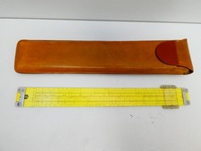 VINTAGE PICKET ENGINEERS RULE SLIDE RULER LEATHER CASE - MADE IN USA