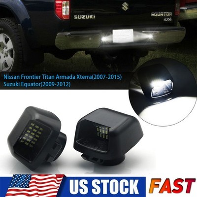 2x LED License Plate Light Lamps For Nissan Navara D40 Frontier Armada Suzuki