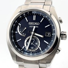 Seiko Astron Titanium Solar Watch Men’s Black Silver 415mm Used