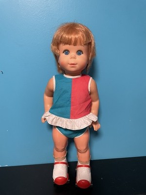 Vintage 1964 Mattel BABY FIRST STEP DOLL 18'' Battery Operated-untested