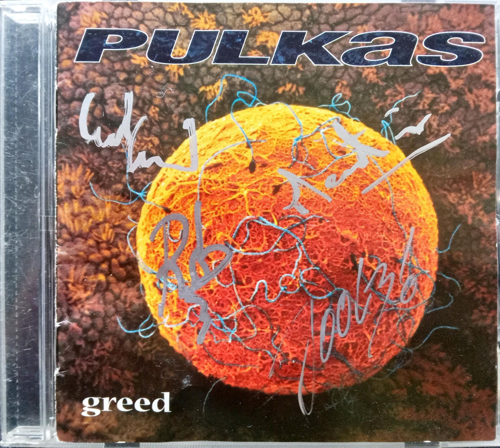 Pulkas – Greed Signed CD Autographed Autograph Sigature Signing Earache