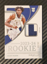 2023-24 Immaculate Jarace Walker Pacers TRUE ROOKIE Jersey Patch RC SP /99
