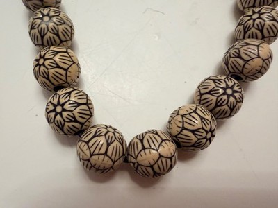 Vintage Rosary Islamic Handmade Prayer 33 Beads Curved Camel Bone