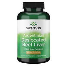 Swanson Desiccated Beef Liver 500 mg 120 Capsules 100 Defatted - Wellness Blend