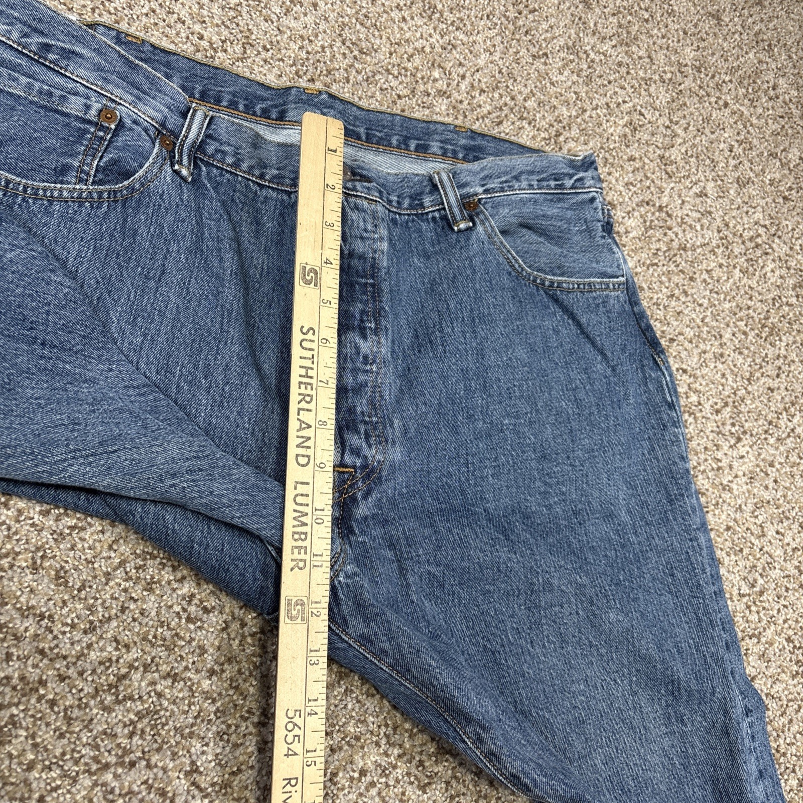 Levis 501 XX Jeans Mens 40x30 Blue Med Wash Denim Button Fly 38x30 - View 8