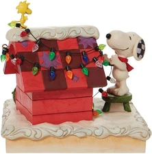 Peanuts by Jim Shore Snoopy and Woodstock Decorating The Dog House Figurine NEW