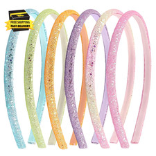6Pcs Toddler Headbands for Girls, Multicolor Sparkly Thin Headbands                