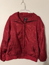 Vintage 90s EVR Red Paisley Windbreaker Jacket Small Streetwear Retro Festival L
