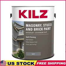 Self-Priming Masonry Stucco Brick Paint Interior Exterior Water-Resistant Finish