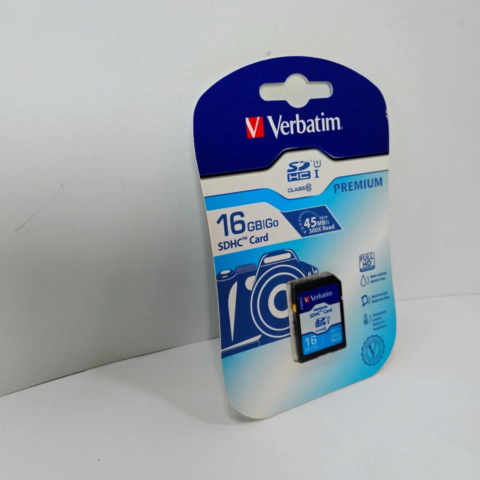 Verbatim Premium 16GB SDHC Card Memory 45MB/s 300x Read FULL HD - Image 3 of 4