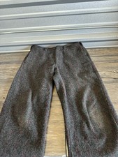 WOOLRICH 1990 WOOL PLAID MALONE PANT 34 Dark Gray W/red Pinstripes