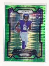 JORDAN ADDISON 2023 PANINI PRIZM PRIZMS NEON GREEN PULSAR RC *MINNESOTA VIKINGS*