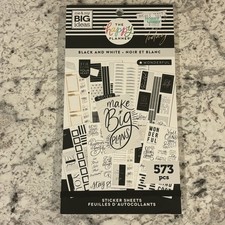 NEW Happy Planner Sticker Book - Black and White 573 Pieces         