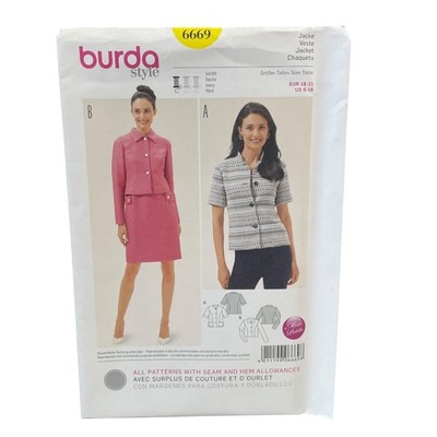 Burda Style 6669 Jacket Sewing Pattern US 6-16 Miss Petite