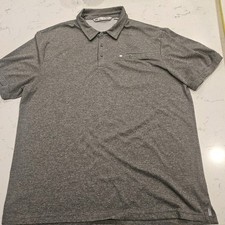Travis Mathew Polo Shirt Mens XXL Gray Golf Performance Short Sleeve