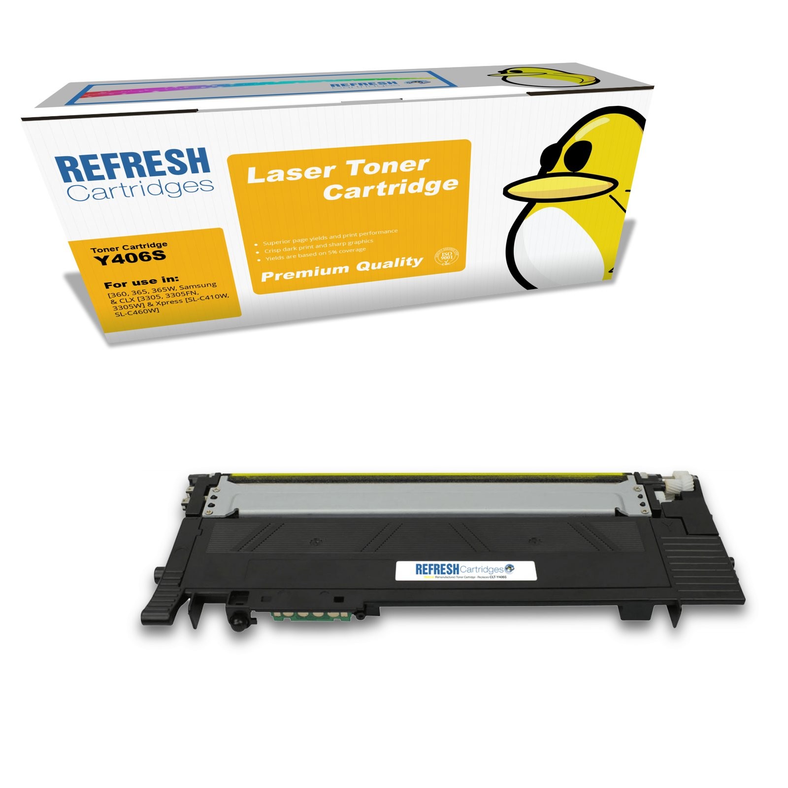 Refresh Cartridges Yellow Y406S Toner Compatible With Samsung Printers