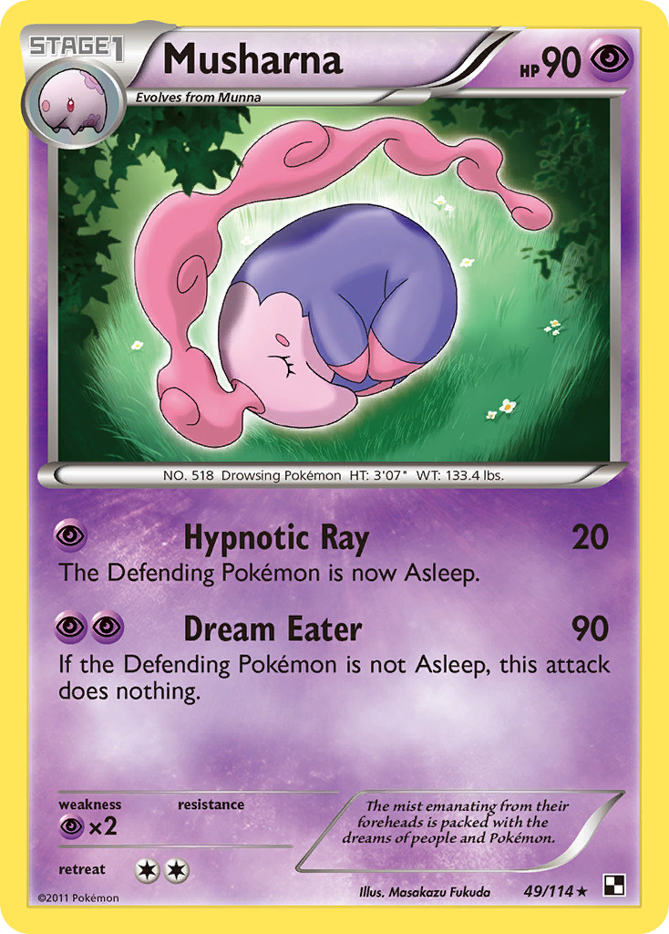 MUSHARNA 49/114 RARE BLACK & WHITE POKEMON MP/HP