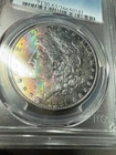 1881-S Morgan Silver Dollar $1 PCGS MS63 Huge Terminal Rainbow Toner Toned Star