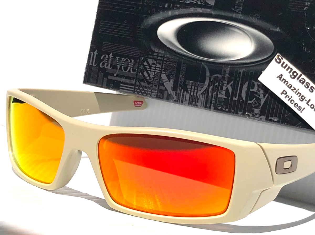 Oakley GASCAN Matte Sand Tan POLARIZED Galaxy Ruby Mirror Sunglass