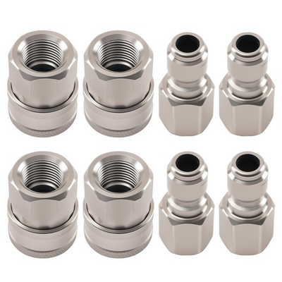 #ad NPT Quick Connect Adapter 3 8quot; for Pressure Washer Ball Valve Hose Stainless 8PC $58.73