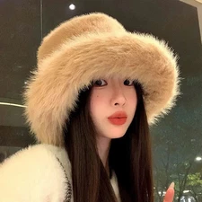 Women’s Fluffy Fur Russian Hat Winter Plush Fisherman Ear Protection Warm Cap