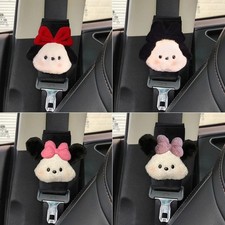 Seatbelt Cover Cute Cartoon Bow Dog Short Plush Shoulder Protector Pad Child