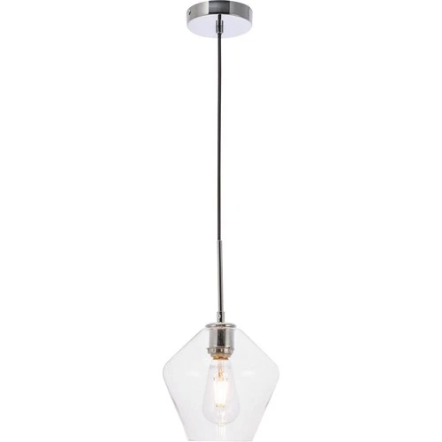 Living District LD2256C Gene 1 Light 7.9 inch Chrome Pendant Ceiling Light - Picture 1 of 11