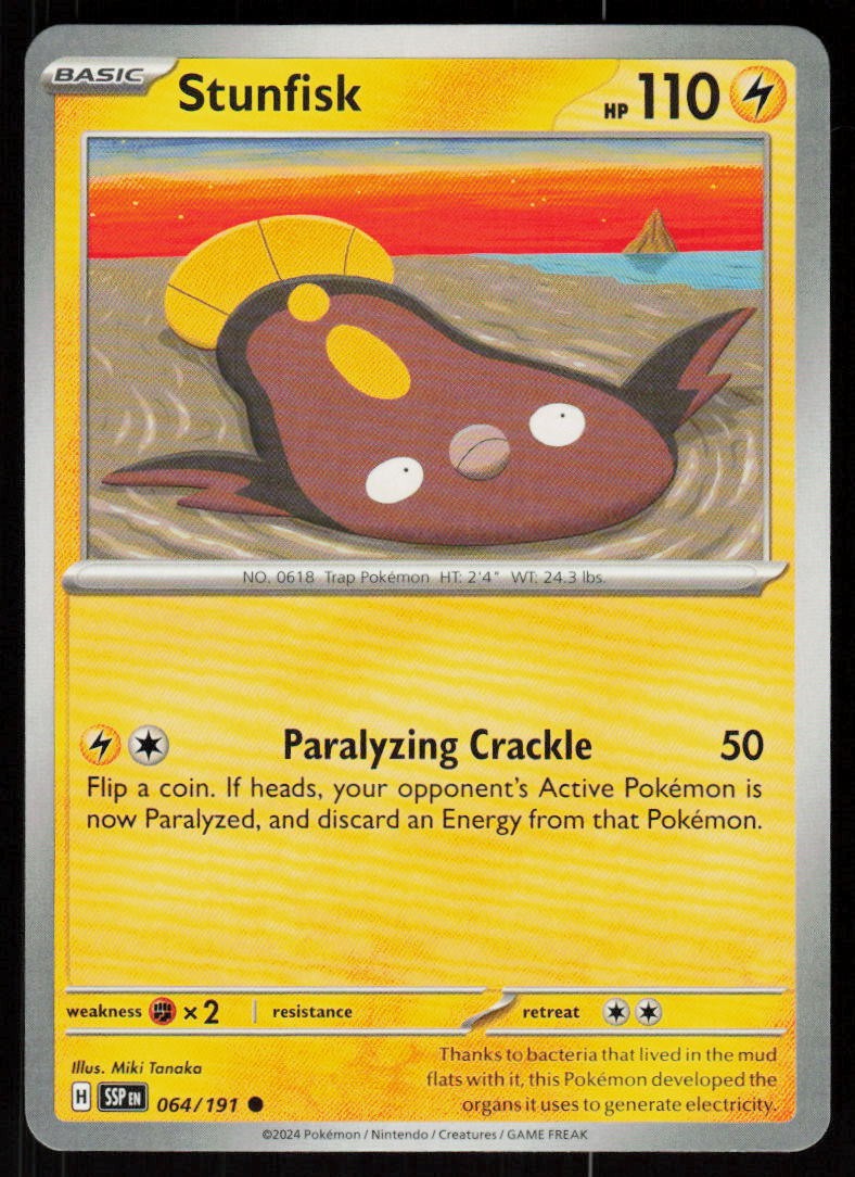 Stunfisk 064/191 Common Surging Sparks Pokemon Near Mint