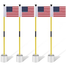 4 Pack Golf Flagstick 3ft Putting Green Pin Flag and Hole Cup Set for Yard Po...