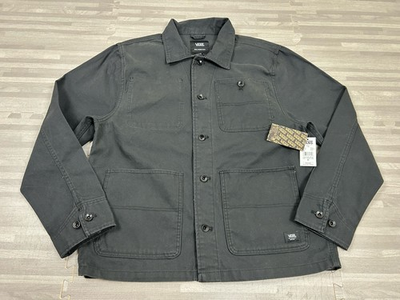 #ad Vans Off The Wall Drill Chore Coat Jacket Mens Size Medium Canvas Black LS $70 $49.98