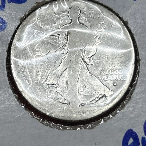 1916 S Walking Liberty Half Dollar US SILVER KEY DATE BEAUTIFUL COIN GOOD DETAIL