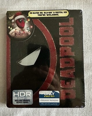 DEADPOOL 4K UHD STEEL BOOK Blu-Ray Christmas Version RARE OOP Best Buy Exclusive