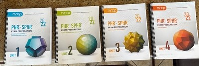 HRCP Exam Prep For PHR SPHR 2022 Lot of 4- Units 1-2-3-4-Spiral