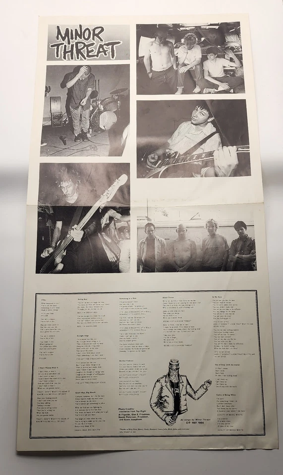 VINTAGE Minor Threat LP Cover/Insert 80s UK Press Dischord 12 ($4.00) NO VINYL Foto 4 de 4