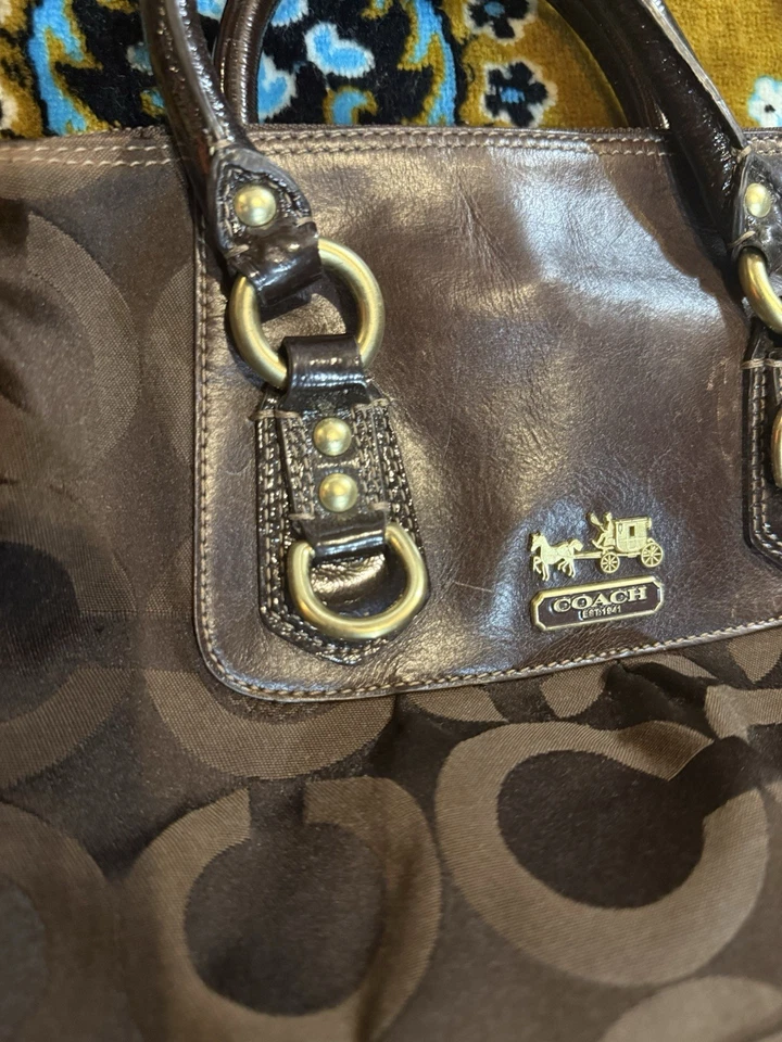 Bolso Cartera Coach Madison Signature Sabrina Marrón Como Está Leer Descripción Foto 2 de 4