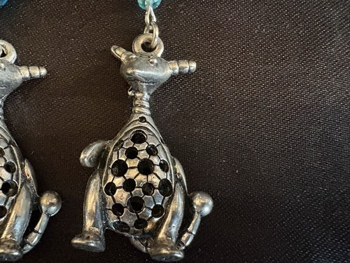 EARRINGS: CUTE BLUE STONE ANIMAL LOOKS LIKE KANGAROO - Picture 6 of 6