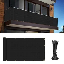 Balcony Privacy Fence Screen 3' x 15' Mesh Windscreen Fencing Shield Cover In...